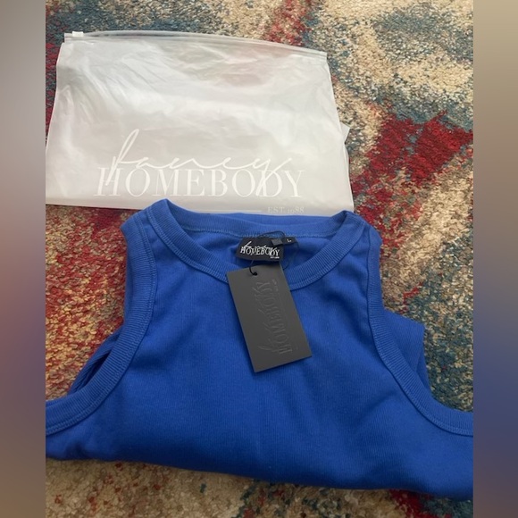 Navy Blue midi never worn before dress….size large - Picture 3 of 4